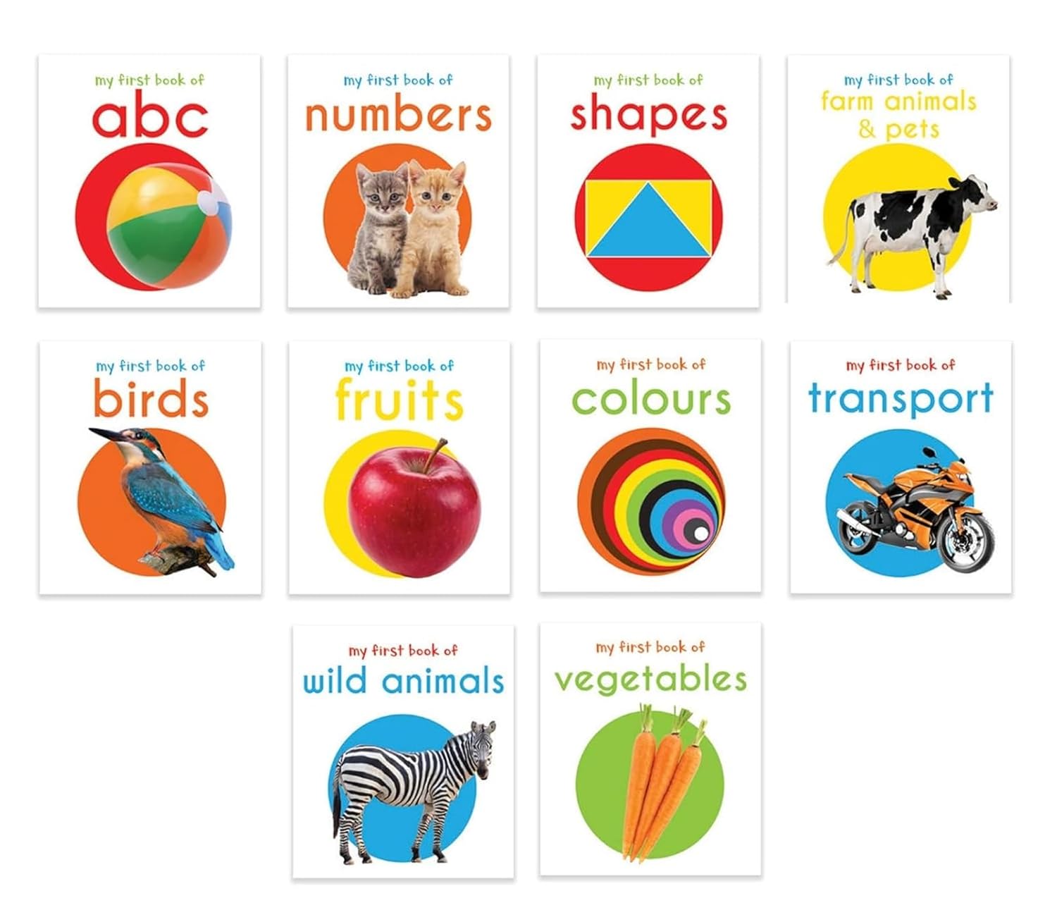 My First Library: Boxset of 10 Board Books for Kids (Pack 1)